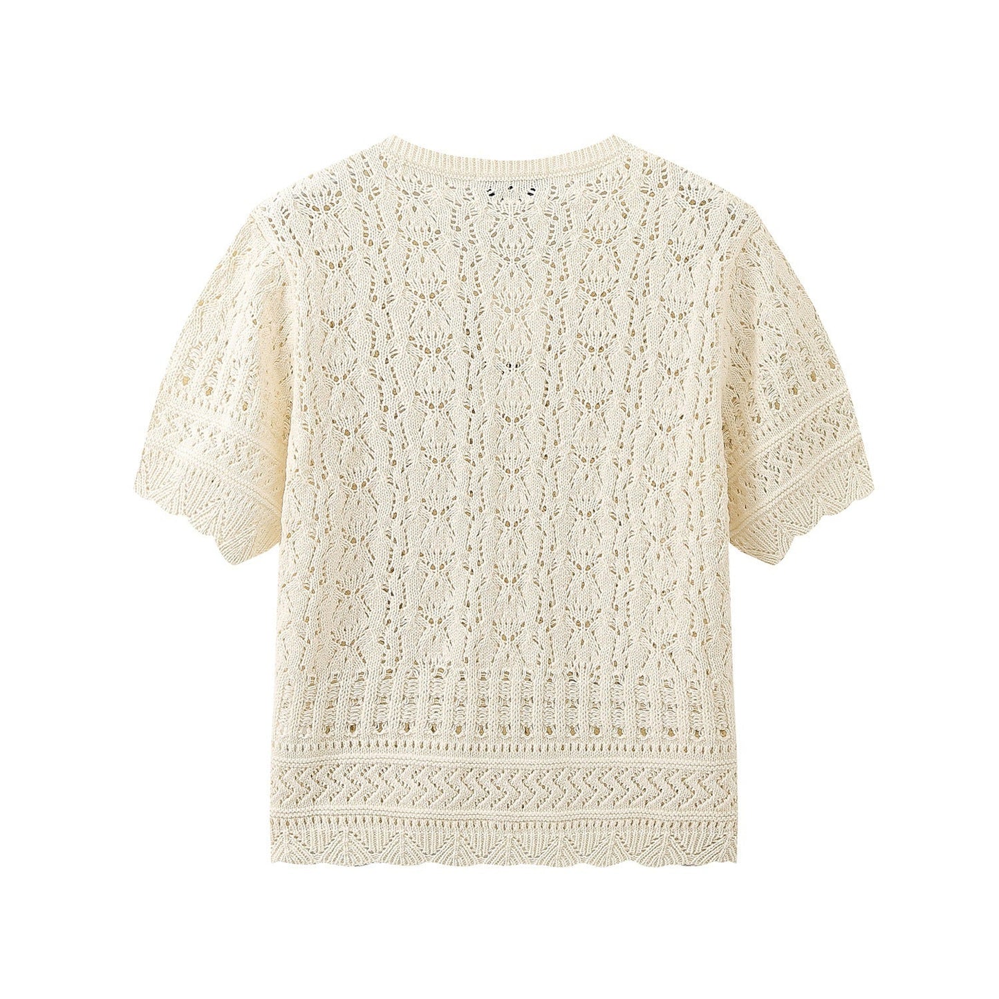 Kvinnors Cardigan Kortärmad Spetsdetaljer Lätt Tyg-2