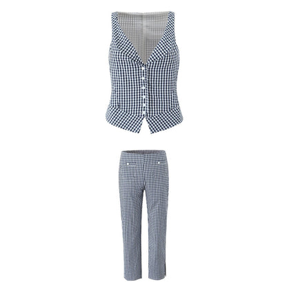 Dam Västsätt V-ringad Polyester Långa Byxor-2