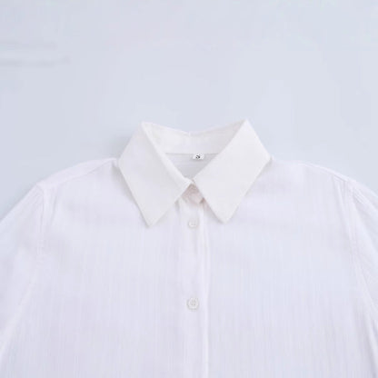 Herrskjorta Polokrage Avslappnad Polyester Patchwork-2