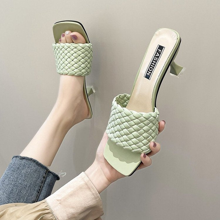 Flätade Mula med Blockklack för Dam – Bekväm Fotrem och Trendig Design, Flera Färger och Storlekar 36-41 2