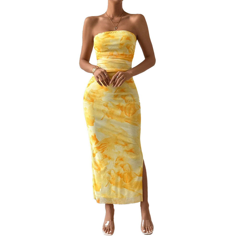 Grön Maxiklänning Dam i Flödande Andningsbart Material med Sidoslits – Elegant och Bekväm Klänning för Fest och Sommar 6