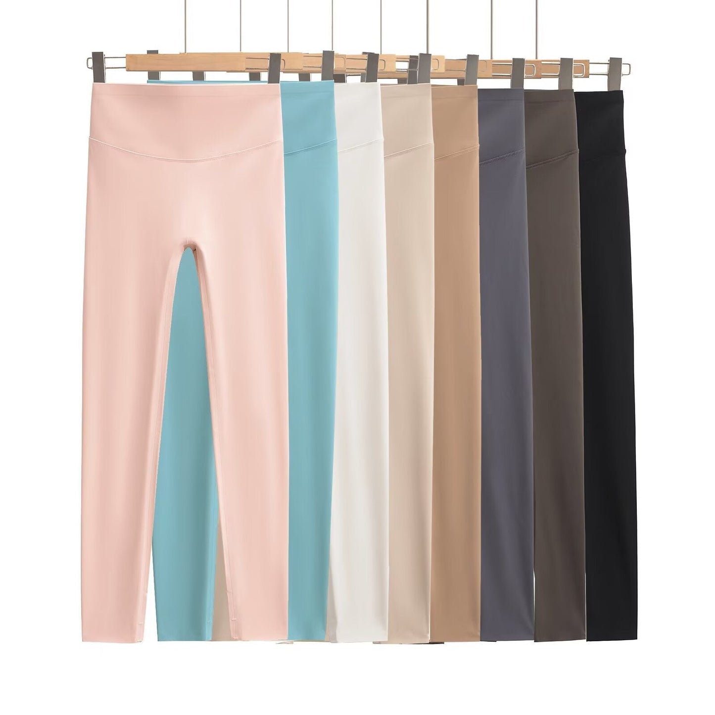 Kvinnors Sport Leggings Högt Midjeband Sömlös Elastisk Tyg 2