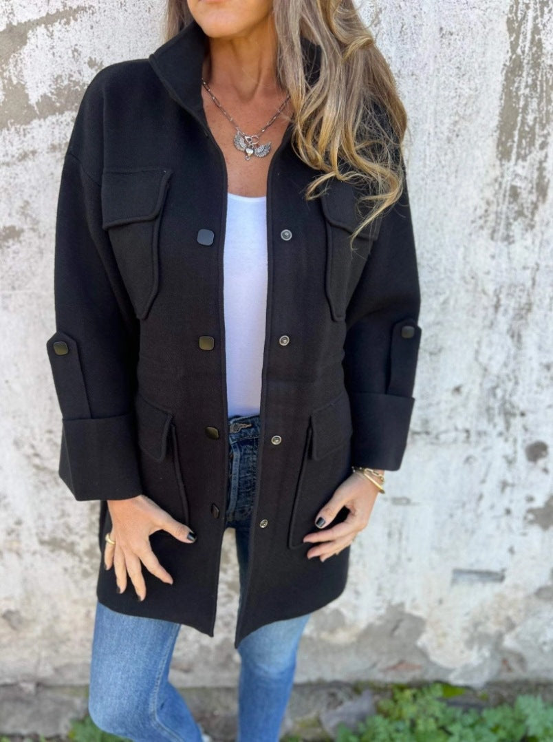 Variant image for Dam Vändbar Wollmantel Regular Fit Polyester-17