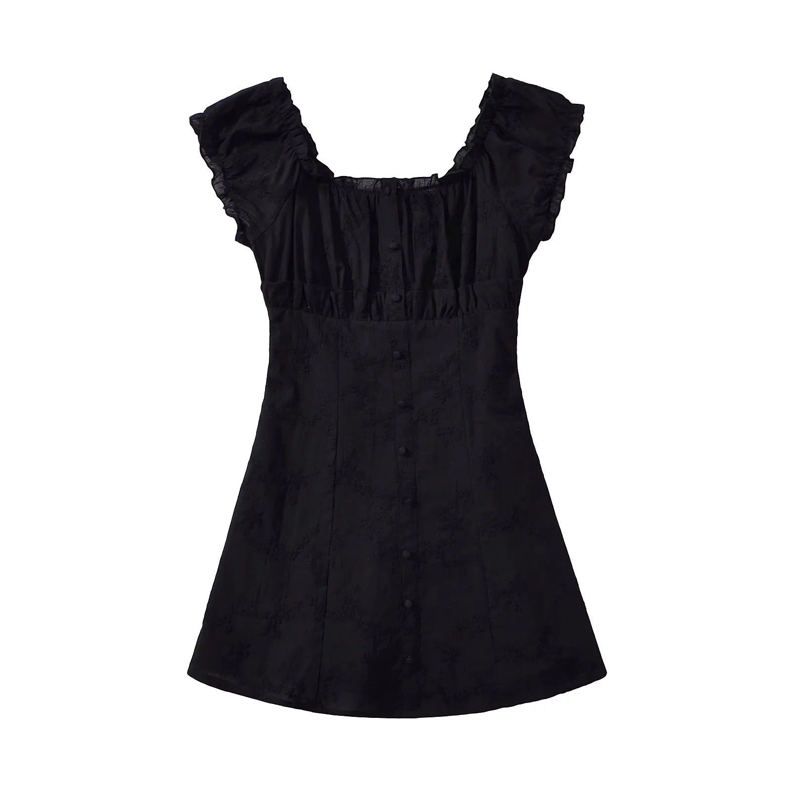 Festliches Damenkleid mit Frivilligen Ärmeln und Knappdetail – Atmungsaktives Material, Perfekt für besondere Anlässe und Alltag 3