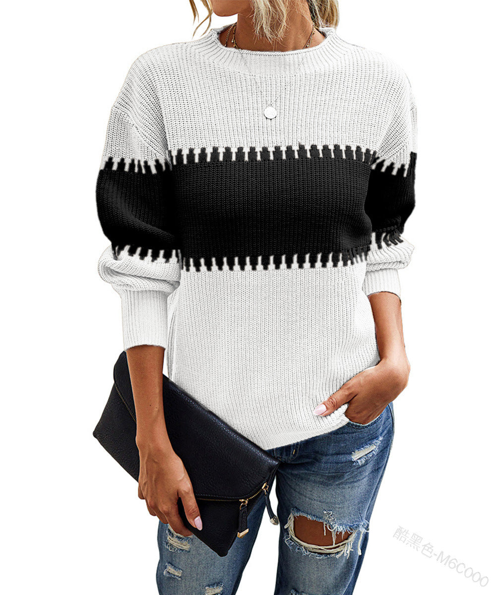 Dam Sweatshirt Långärmad Rundhals Akryl Trendig Tjocktröja-6