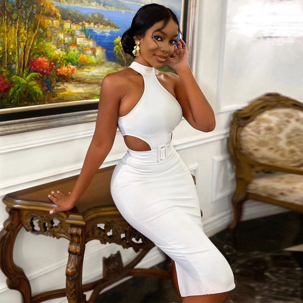 Dam Klänning Midi Bandeau Polyester Spandex Elegant Stil-2