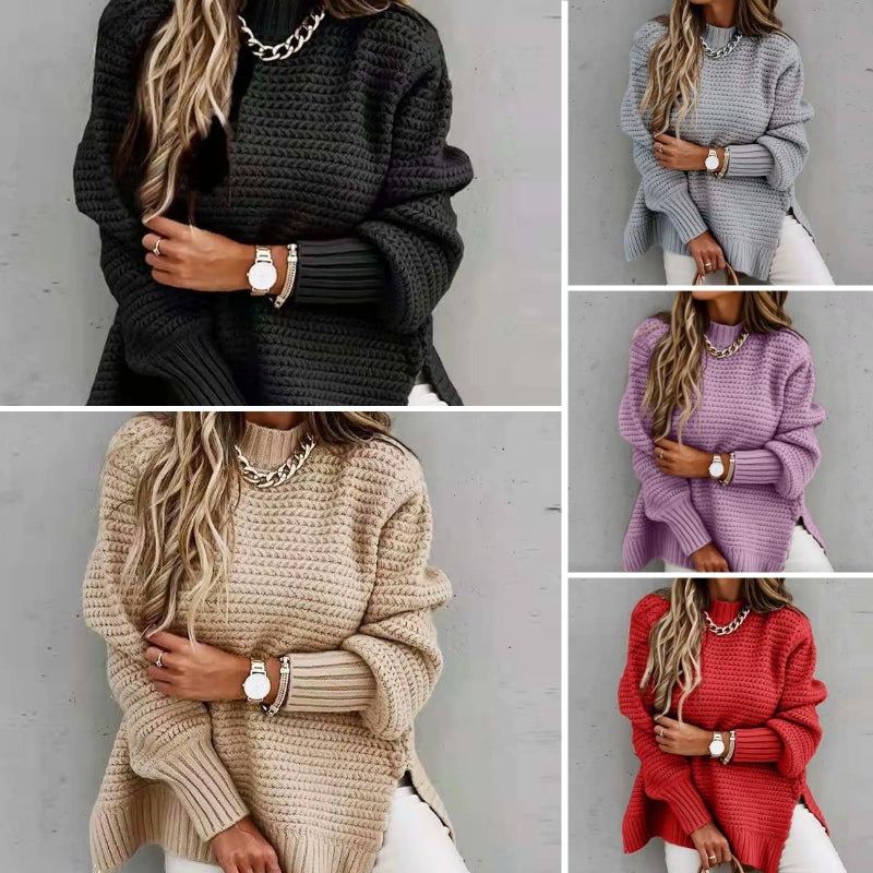 Stickad Dam Tröja Avslappnad Stil Mjukt Material-2