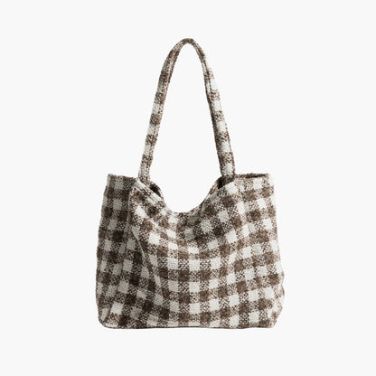 Dam Axelväska Rutigt Designad Polyester Rymlig 10