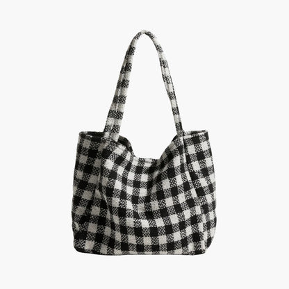 Dam Axelväska Rutigt Designad Polyester Rymlig 1
