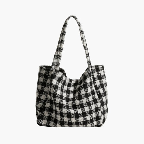 Dam Axelväska Rutigt Designad Polyester Rymlig 1