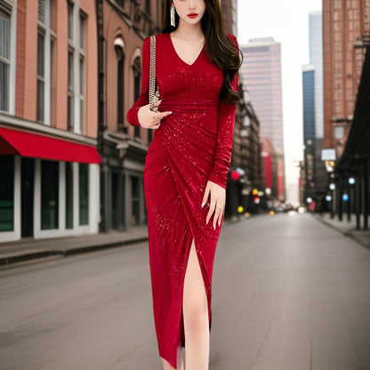 Dam Aftonklänning Lång Elegant Högkvalitativt Material-3