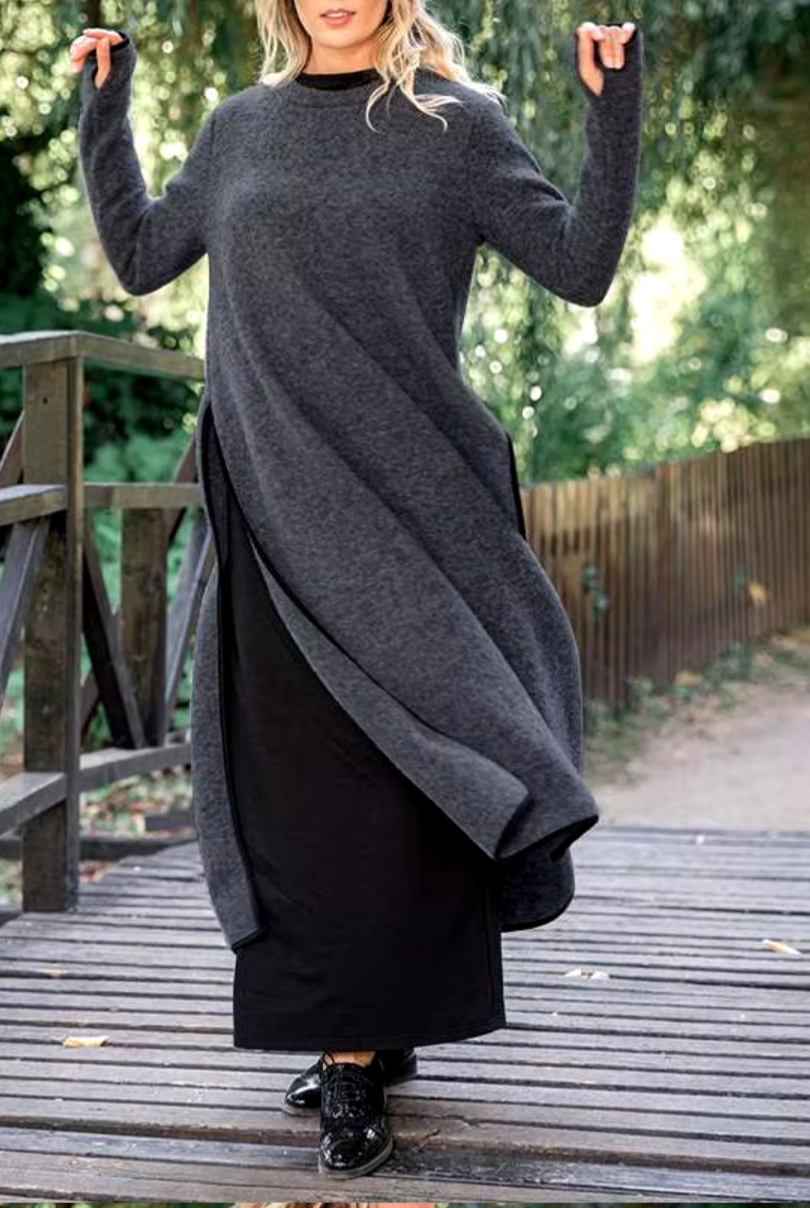 Kvinna Lång Klänning Lagerdesign 100% Bomull-4