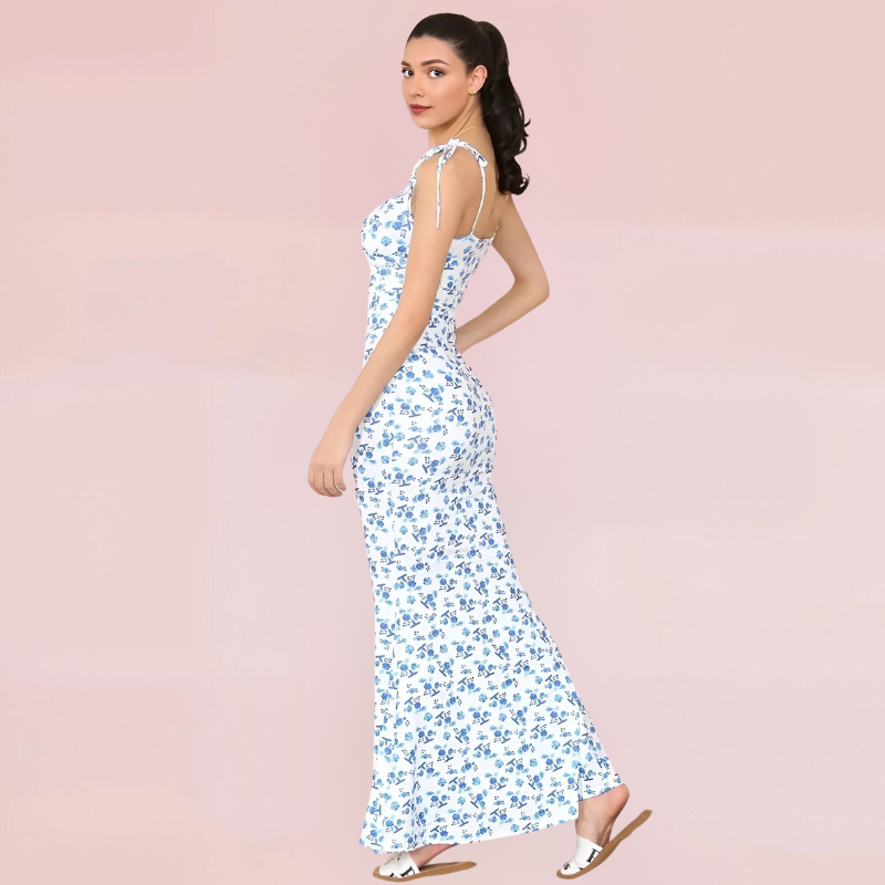 Maxiklänning Dam Blommig Design Lätt Polyester 7