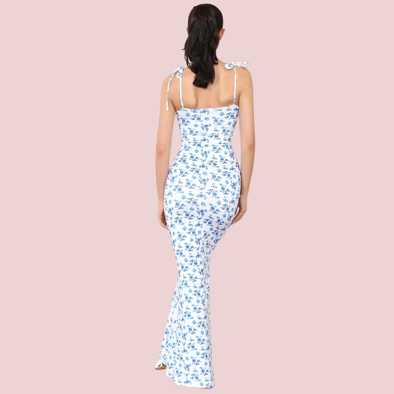 Maxiklänning Dam Blommig Design Lätt Polyester 3