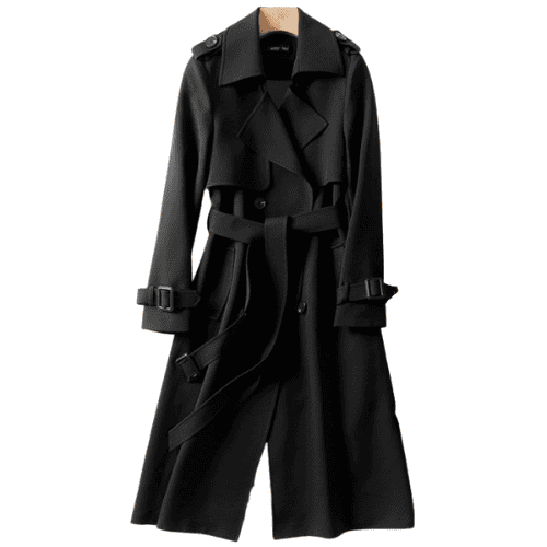 Damkappa Beige Tidlös Trenchcoat Vattentålig Polyester 4