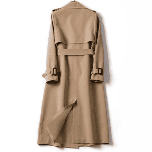 Damkappa Beige Tidlös Trenchcoat Vattentålig Polyester 2