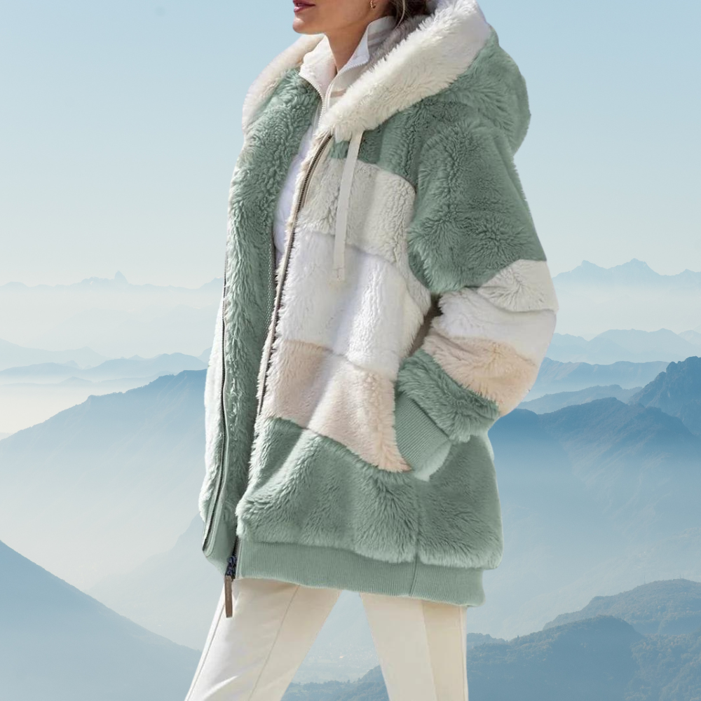 Fleecejacka Dam Överdimensionerad Mjuk Polyester Fleece 7