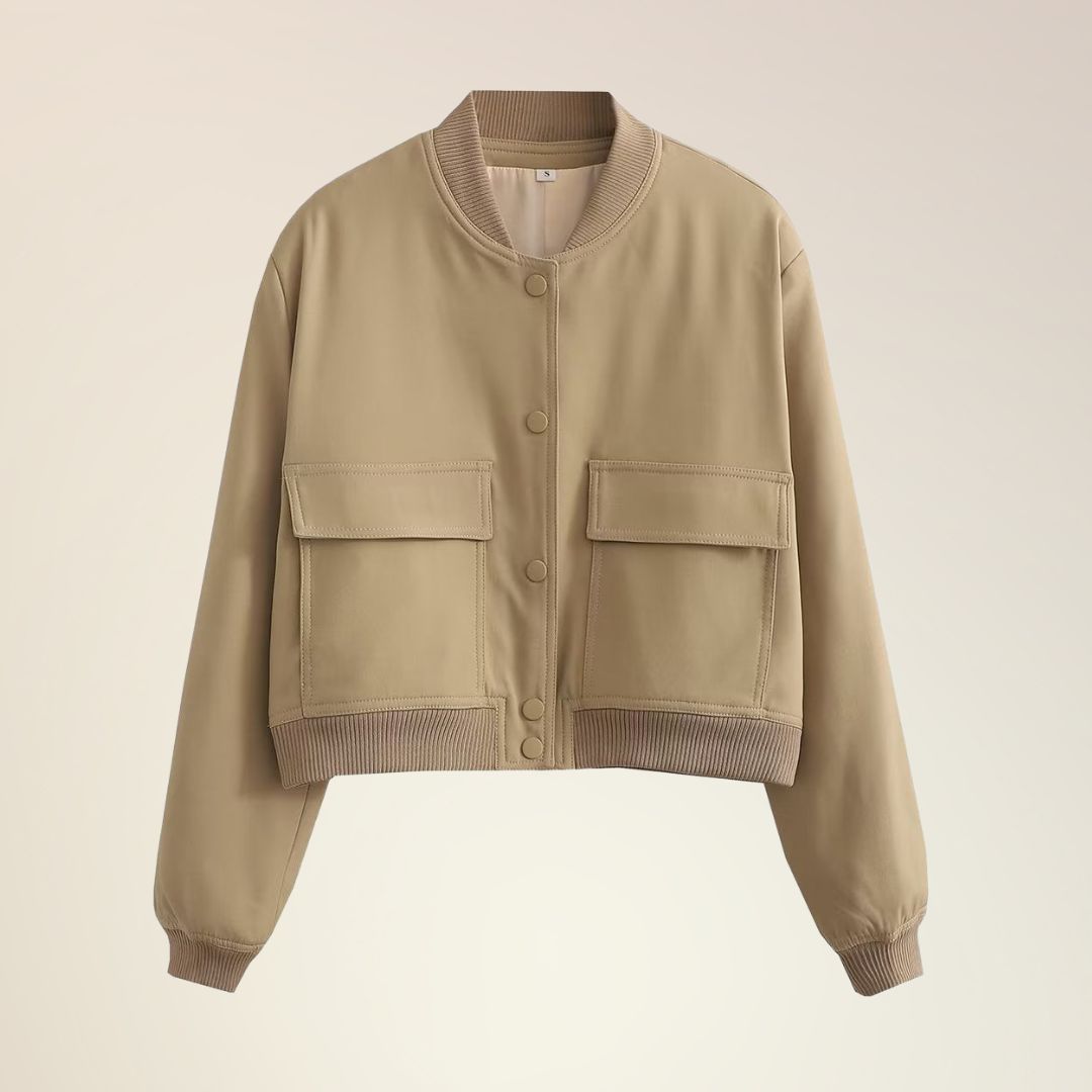 Damen-Jacke, kurz, casual, Bombarjacka Stil, hochwertig, Stoff-1