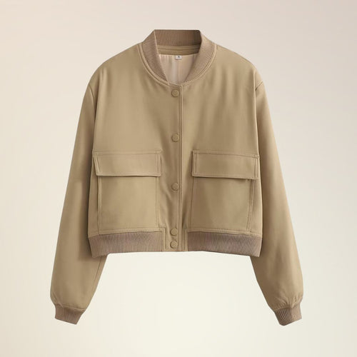 Damen-Jacke, kurz, casual, Bombarjacka Stil, hochwertig, Stoff-1