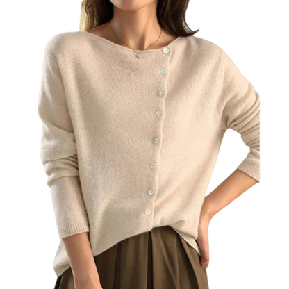 Stickad Dam Tröja i Polyester med Tidlös Stil – Perfekt Passform för Höst och Vinter, Enfärgad Design 8