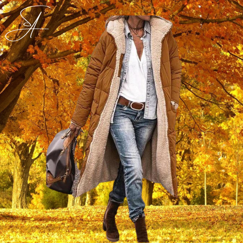 Variant image for Dam Kappa Reversibel Lång Puffermantel Sherpa-1