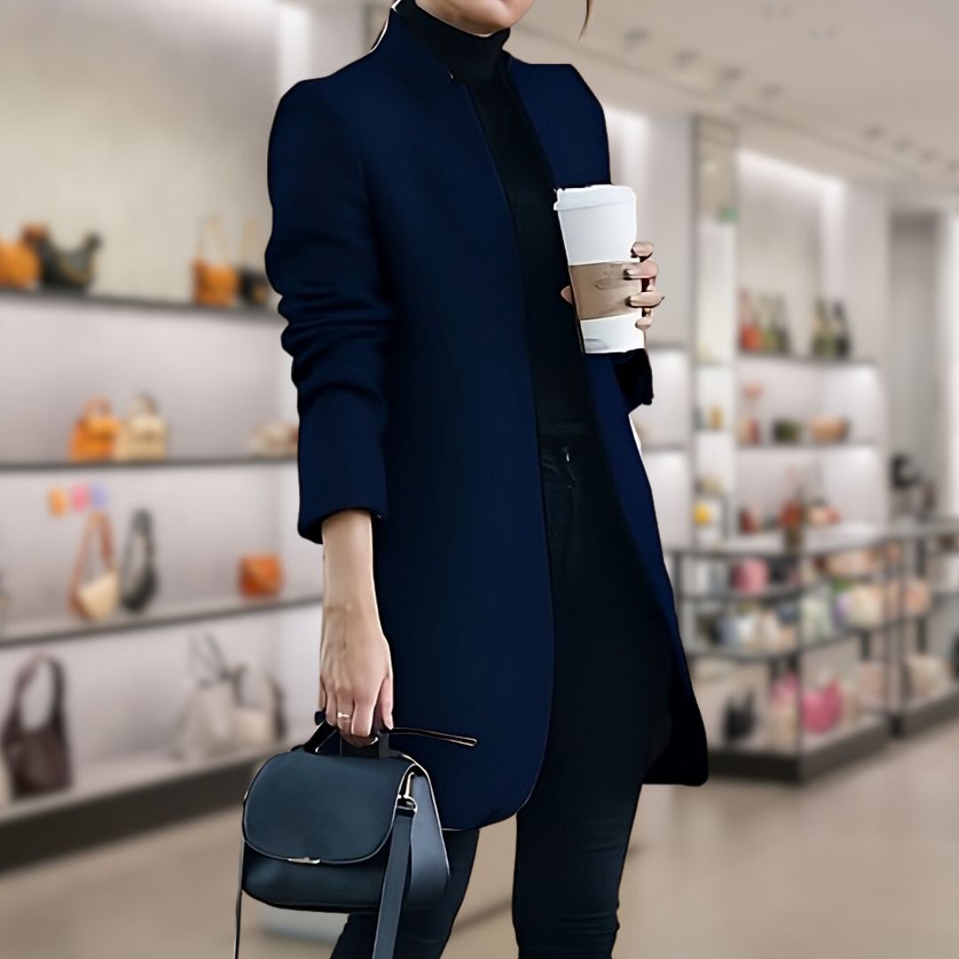 Kvinnors Blazer Ullblandning Elegant Höst Vinter 7