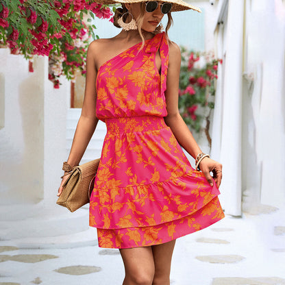 Kort Klänning Dam Asymmetrisk Polyester – Korta Sommarklänningar för Eleganta Tillfällen 3