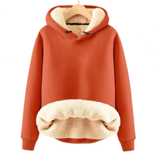 Kvinnors Hoodie Avslappnad Fleece Varm med Justerbar Huva-1