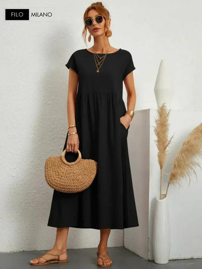 Variant image for Damkläder Elegant Klänning 100% Bomull Tidlös Design-6