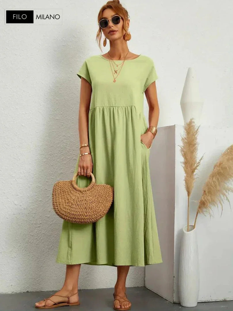 Variant image for Damkläder Elegant Klänning 100% Bomull Tidlös Design-31