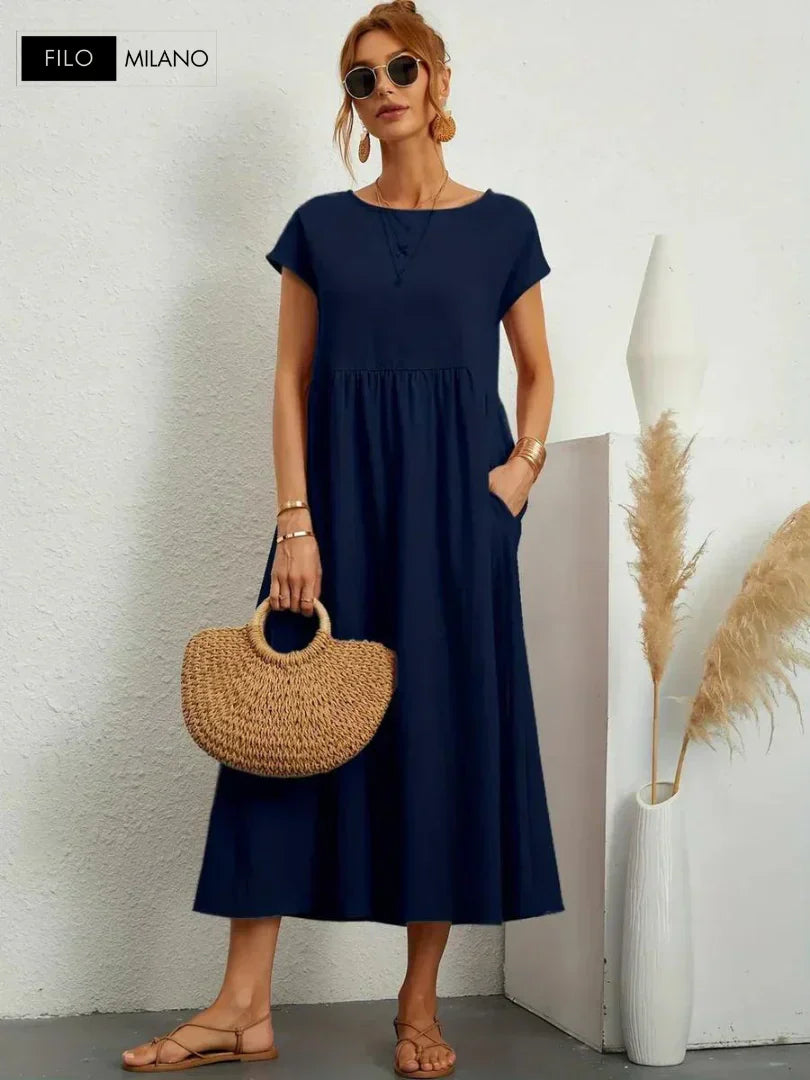 Variant image for Damkläder Elegant Klänning 100% Bomull Tidlös Design-26