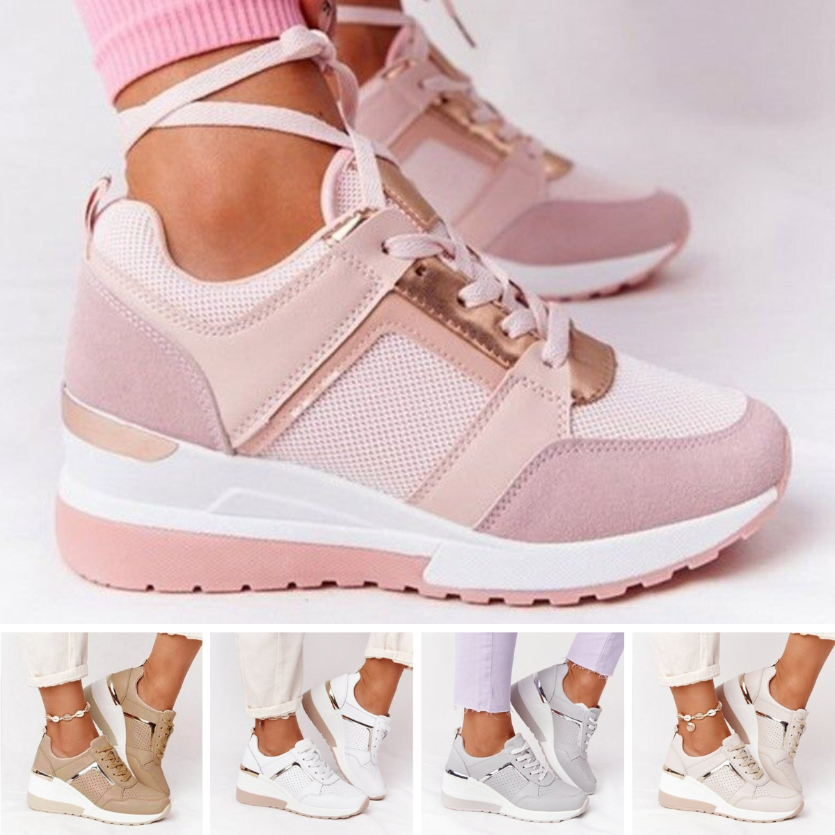 Dam Sneakers Bekväm Design med Extra Sulor Skor-2