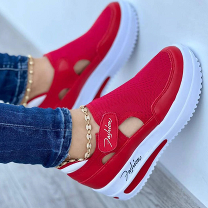 Kvinnors Sneakers Platå Andningsbart Mesh med Halkfri EVA-Sula-3