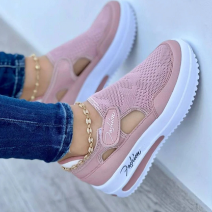 Kvinnors Sneakers Platå Andningsbart Mesh med Halkfri EVA-Sula-4