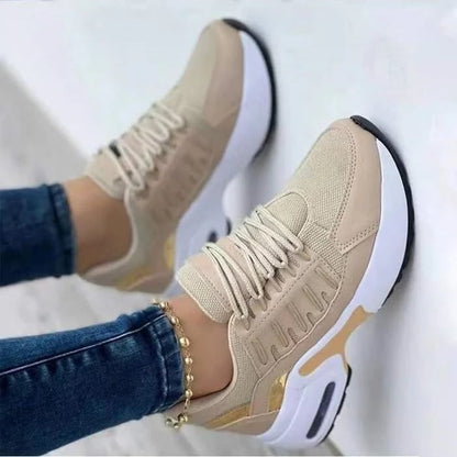 Kvinnors Sneakers Ergonomisk Design PU Material-2