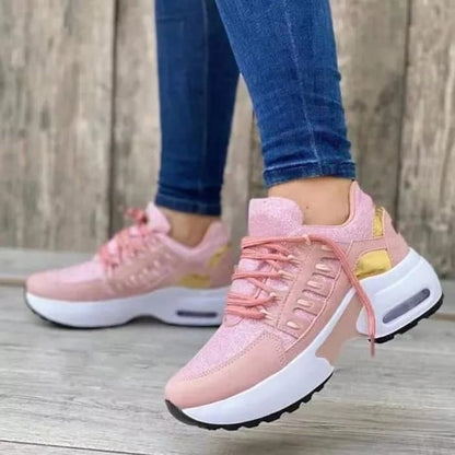 Kvinnors Sneakers Ergonomisk Design PU Material-4