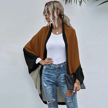 Lång Kofta Dam Stickad Mjuk Bomull Polyestermix-3