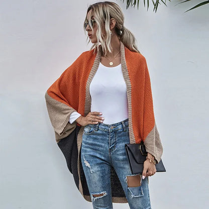 Lång Kofta Dam Stickad Mjuk Bomull Polyestermix-4