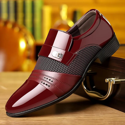 Variant image for Herr Loafers Läder Slät Med Metallspänne för Formella och Avslappnade Tillfällen-23