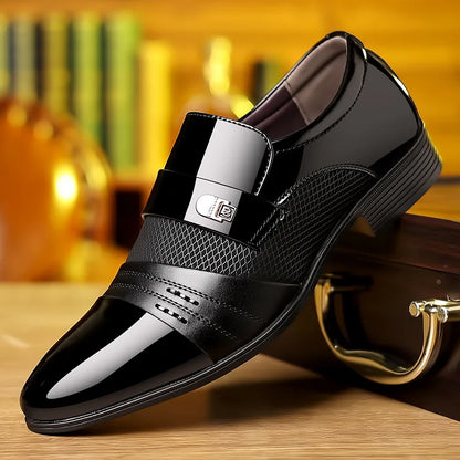 Variant image for Herr Loafers Läder Slät Med Metallspänne för Formella och Avslappnade Tillfällen-12