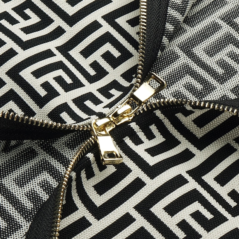 Dam Rockuppsättning med Geometrisk Design - Kort Spandex Nylon Klänning med Fyrkantig Krage 6