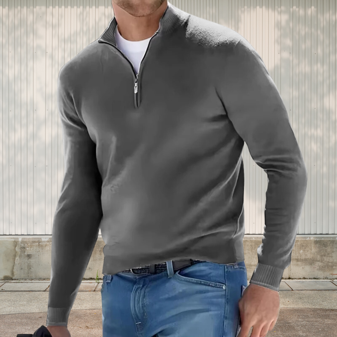 Herren-Pullover, Half-Zip, weiches Fleece, für Komfort und Stil-5