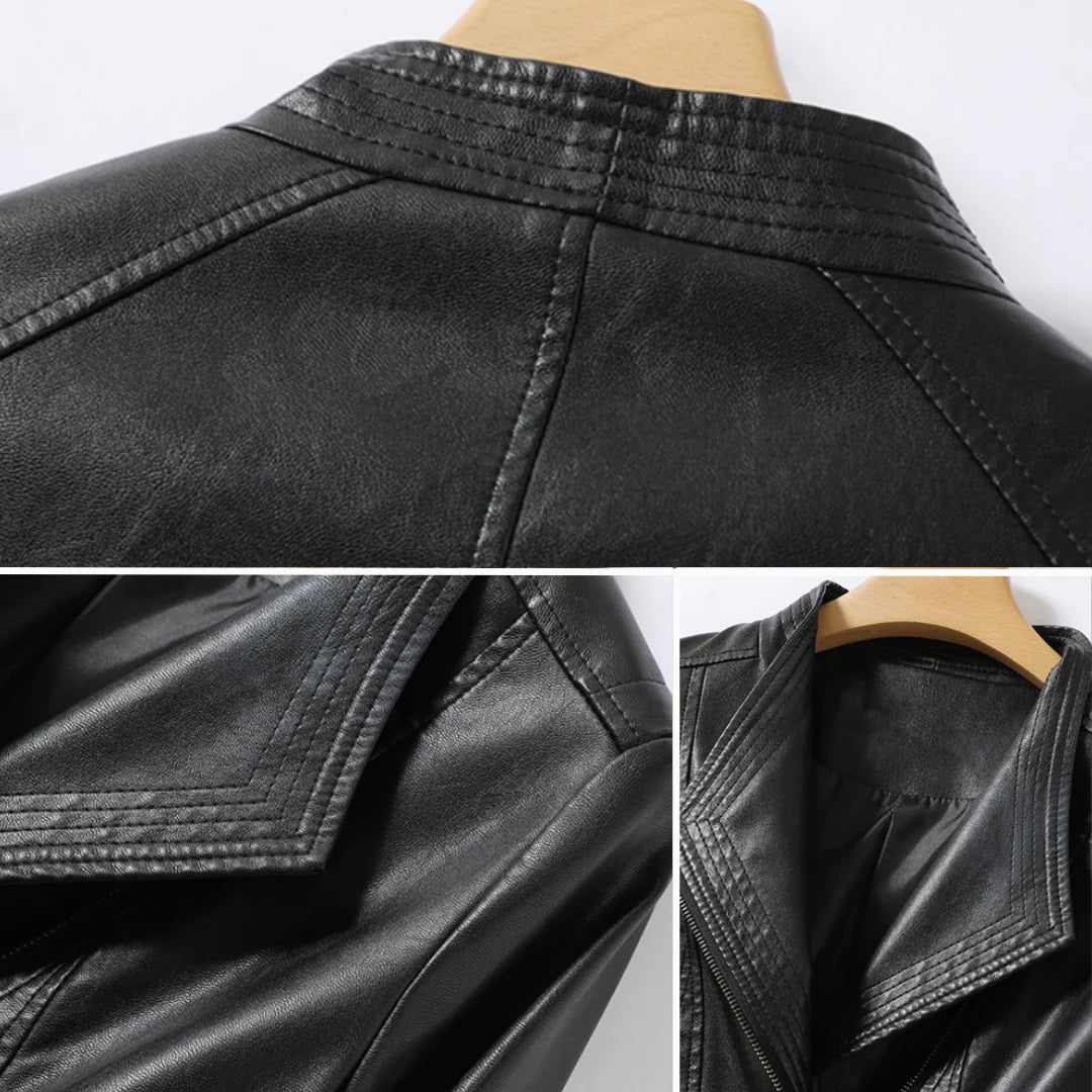 Damjacka Slim-Fit Fårläder Modern Stil 3