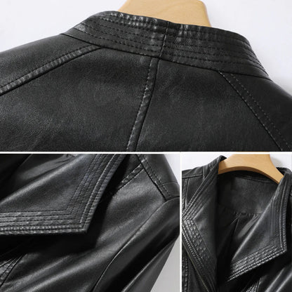 Damjacka Slim-Fit Fårläder Modern Stil 3