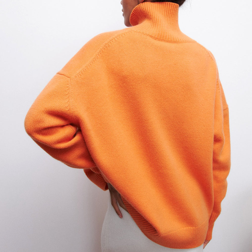 Kvinnors Halvturtleneck Tröja Av Mjukt Stickat Material-2