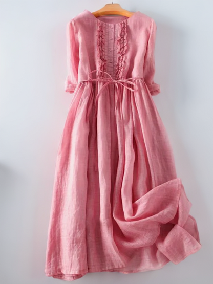 Variant image for Fina Dam Klänningar med Ruffles i Bomull och Linne-11