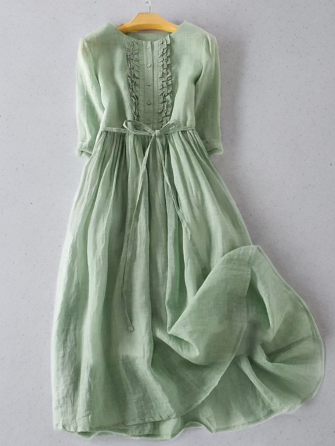 Variant image for Fina Dam Klänningar med Ruffles i Bomull och Linne-1