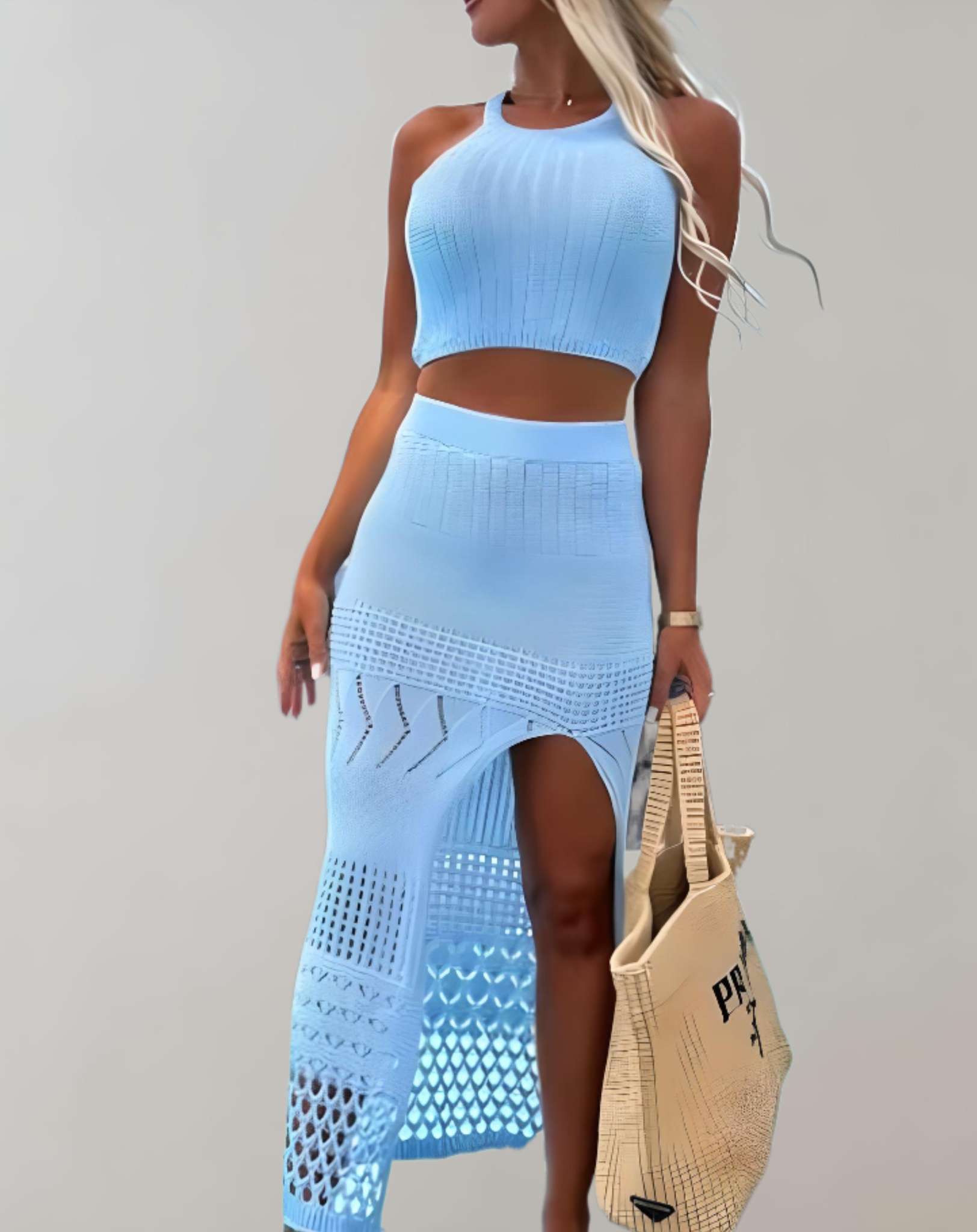 Dam Ärmlös Klänning Elegant Andningsbart Tyg-4