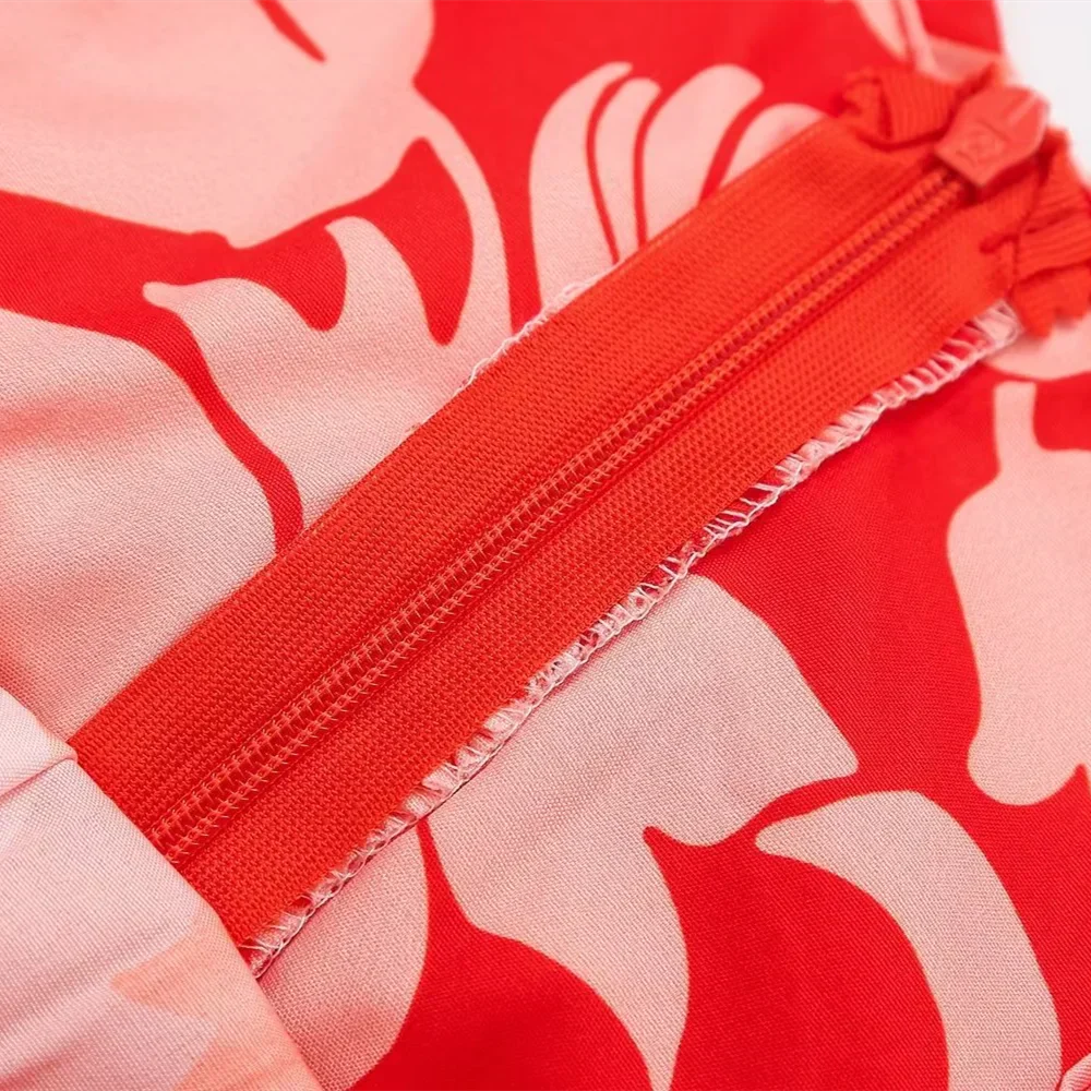 Damklänning Lång Veckad Öppen Rygg Hög Midja Polyester-3