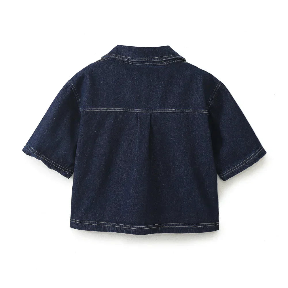 Dam Jeansuppsättning Två Delar Bomull Normal Passform-3